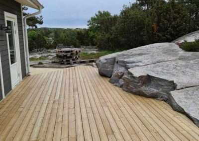 Uteplats vid berget